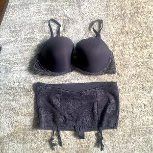 Victoria’s Secret bra and garter skirt set
